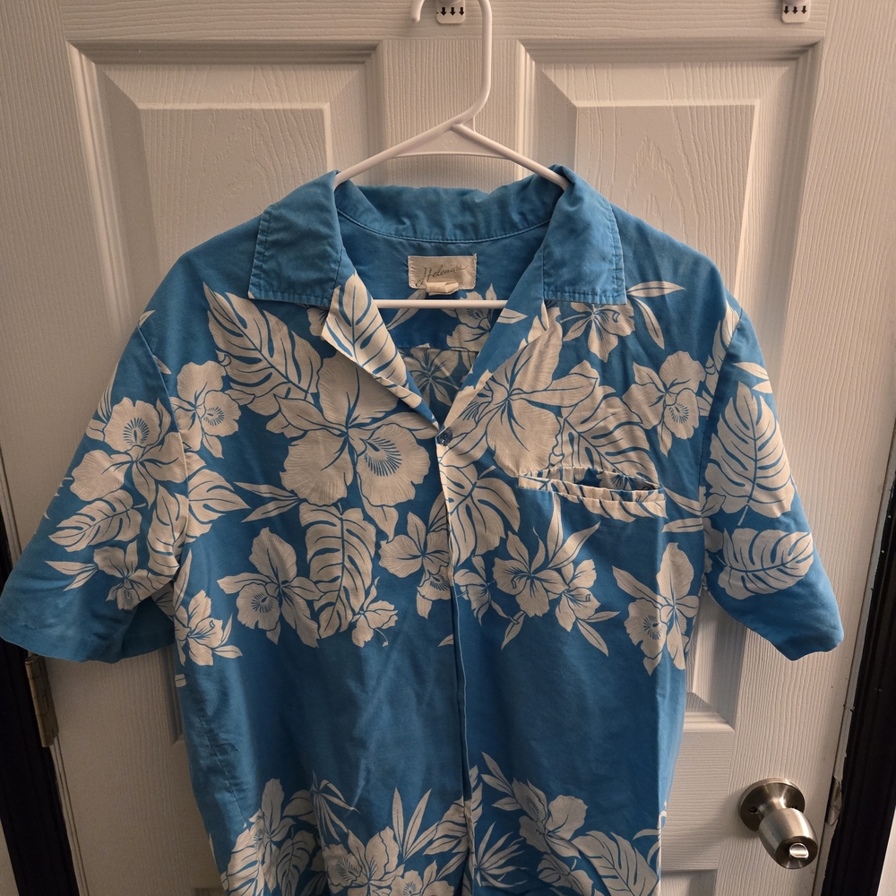 Helena Blue and White Floral Casual Button Down Shirt